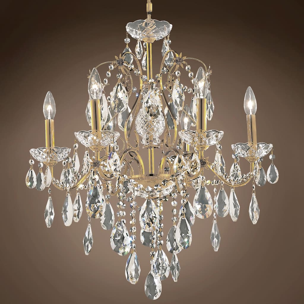 Heritage 6 Light 24" Gold Chandelier with Clear European Crystals - 21.00