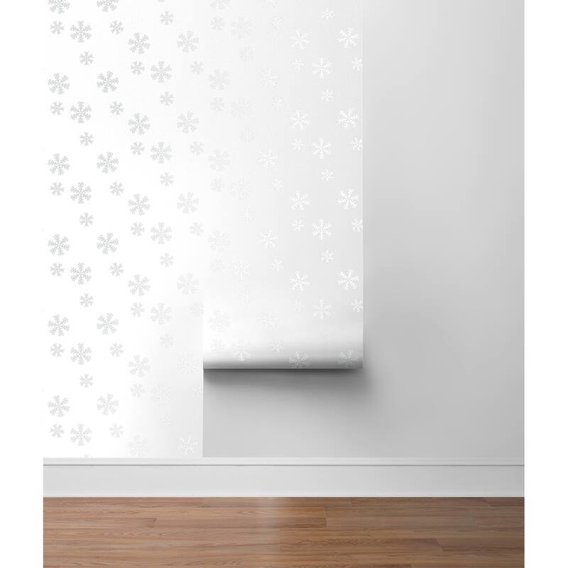 NextWall Snowflakes Peel and Stick Wallpaper