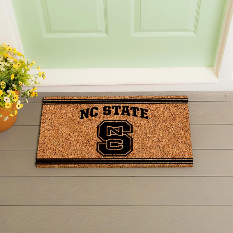 North Carolina State University Monochrome Indoor/Outdoor Coir Door Mat - 28" x 16"
