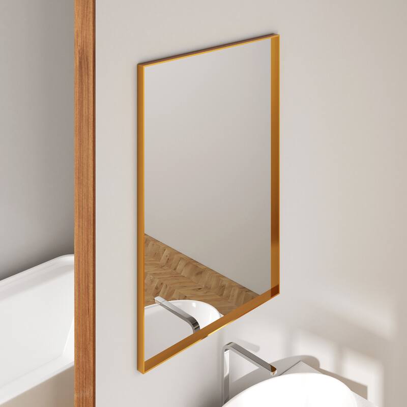 TOOLKISS Right Angle Aluminum Frame Bathroom Vanity Mirror with Clear Glass