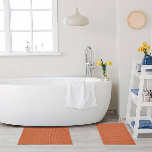 Miranda Haus Eco-Friendly Soft and Absorbent Bath Mat (set of 2) - Copper