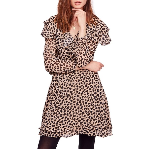 cheetah wrap dress