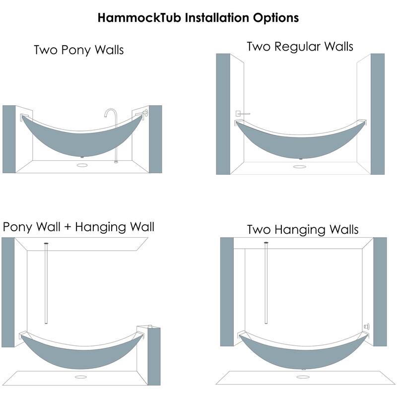 ALFI brand HammockTub1-BM 79" Acrylic Wall Mounted Hammock Tub