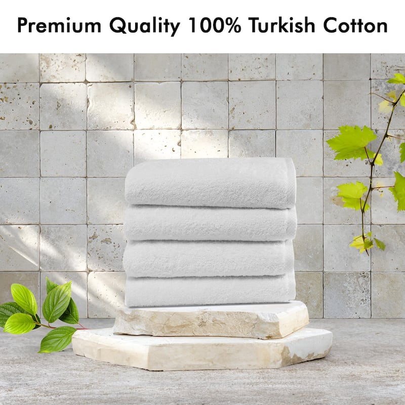 CTT Arsenal %100 Turkish Cotton White Bath Towel Set of 4 - 27" x 54"