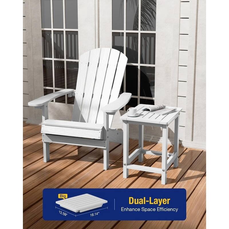 WINSOON HIPS All Weather Table Adirondack Square Side Table
