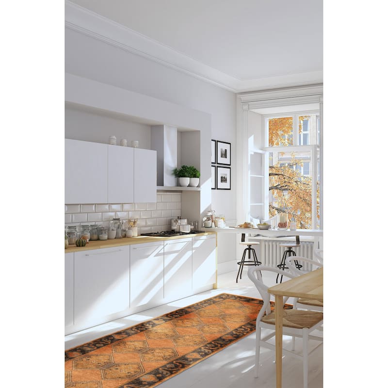 ECARPETGALLERY Hand-knotted Finest Agra Jaipur Copper Wool Rug - 2'6 x 7'10