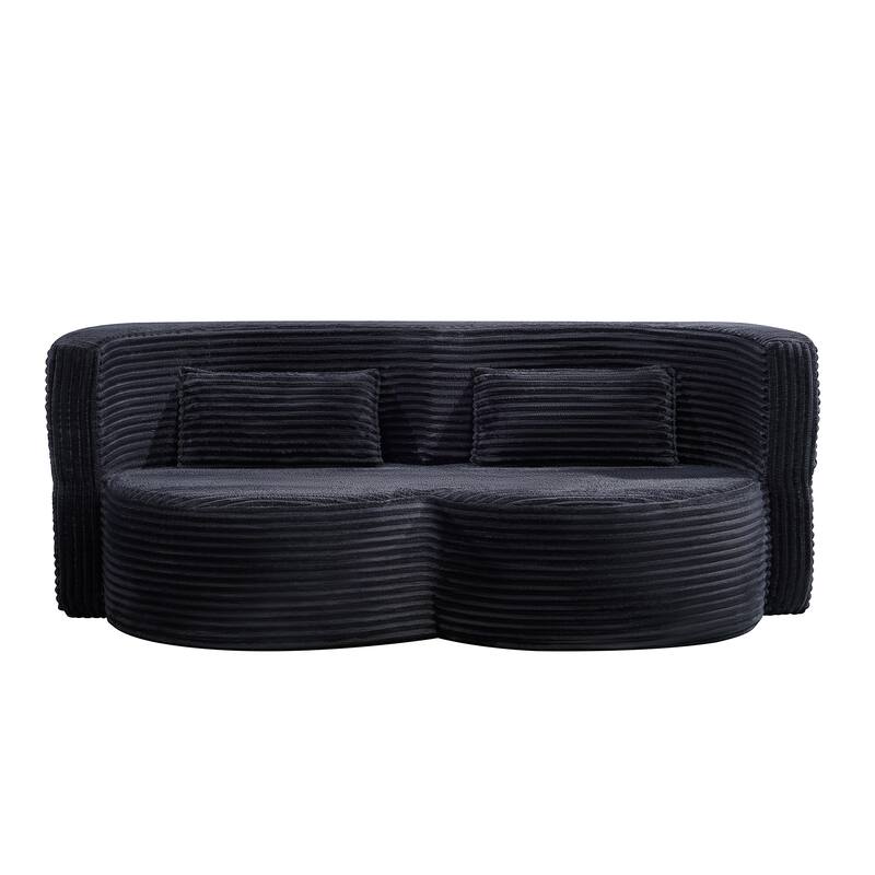 Folding Sofa Bed Convertable Fabric Couch, Floor Sleeper 2-in-1 Out Futon Lounge Upholstered Couch with Side Pockets