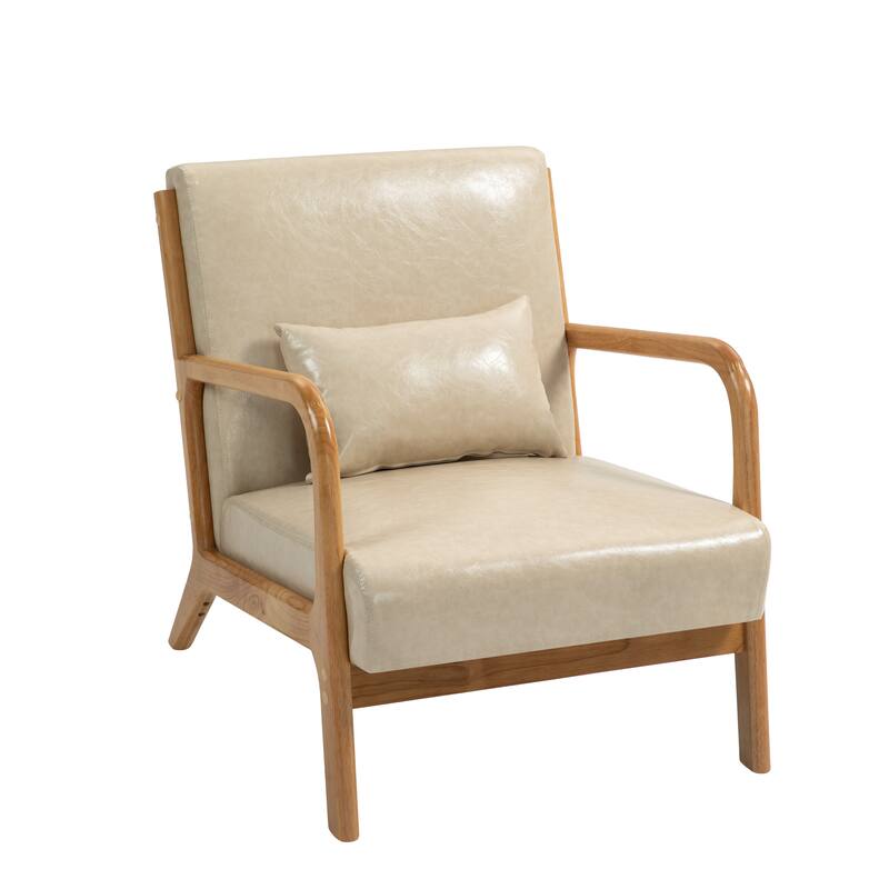 2 Set Mid Century ModernUpholstered Accent Chairs Armchair with Pillow
