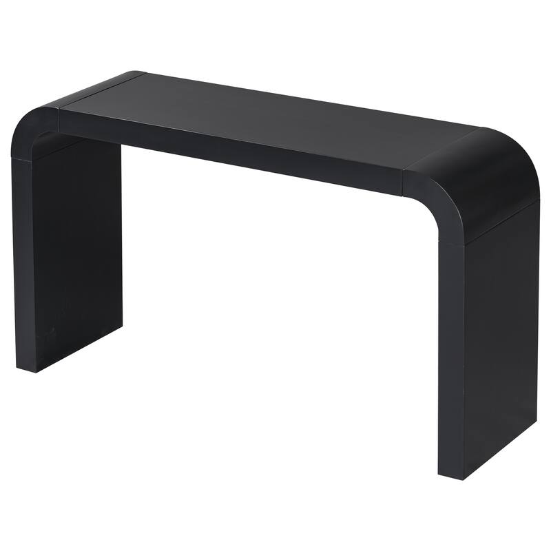 Acacia Veneer Entryway Table Sofa Table with 2 Legs, Minimalist Console Tables Curved Hallway Tables for Living Room