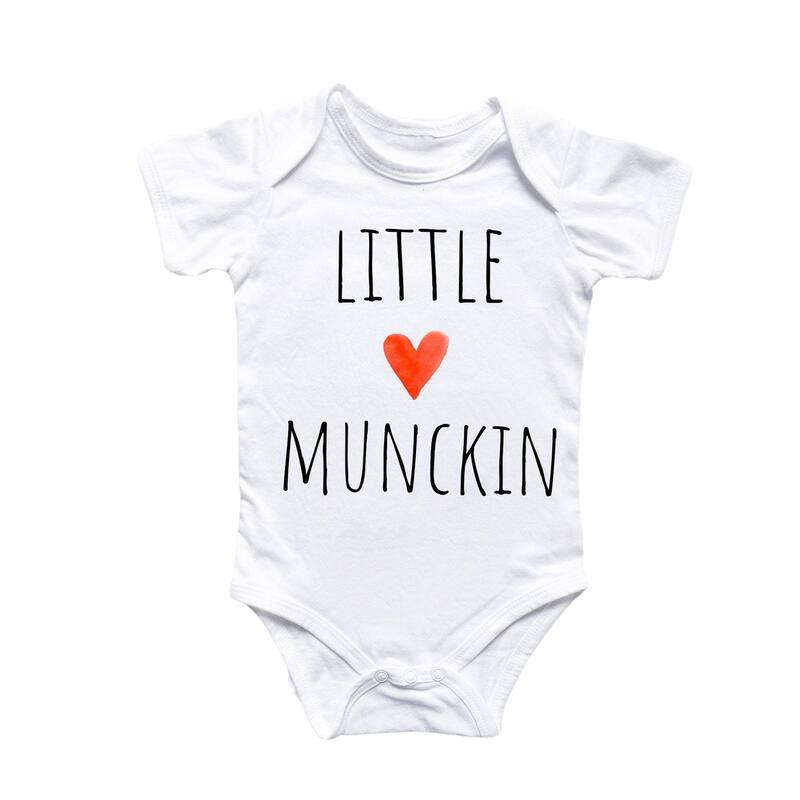 Little Munchkin Heart - Baby Boy Girl Clothes Infant Bodysuit Funny Cute Newborn - Natural - 0-3M