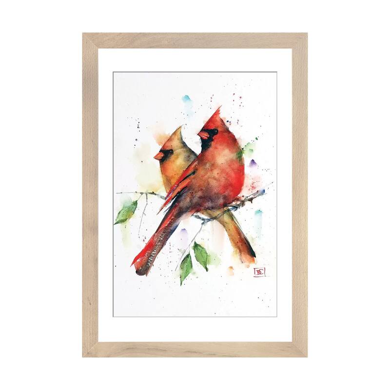 iCanvas "Cardinal Pair" by Dean Crouser - Natural - 24x16x1