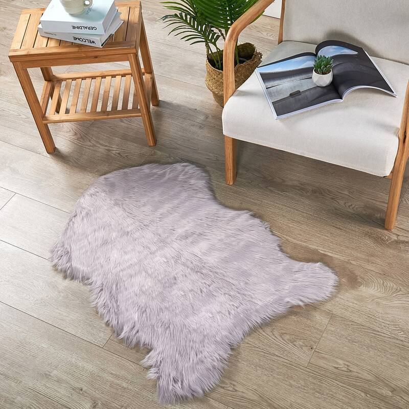 Serenta Shag Sheepskin Silky FauxFur Area Rug Sofa Decor - 24" x 36" - 24" x 36"