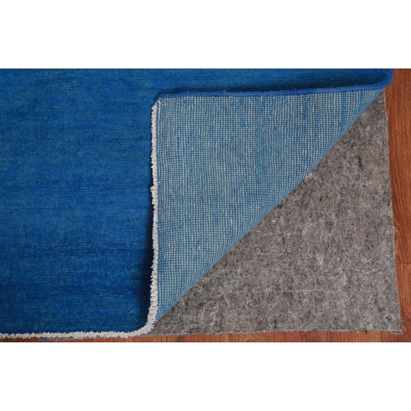 Hand Knotted Oriental 100% Wool Carpet Modern Solid Navy Blue & Blues Gabbeh Area Rug - 13' 10'' X 10' 2''