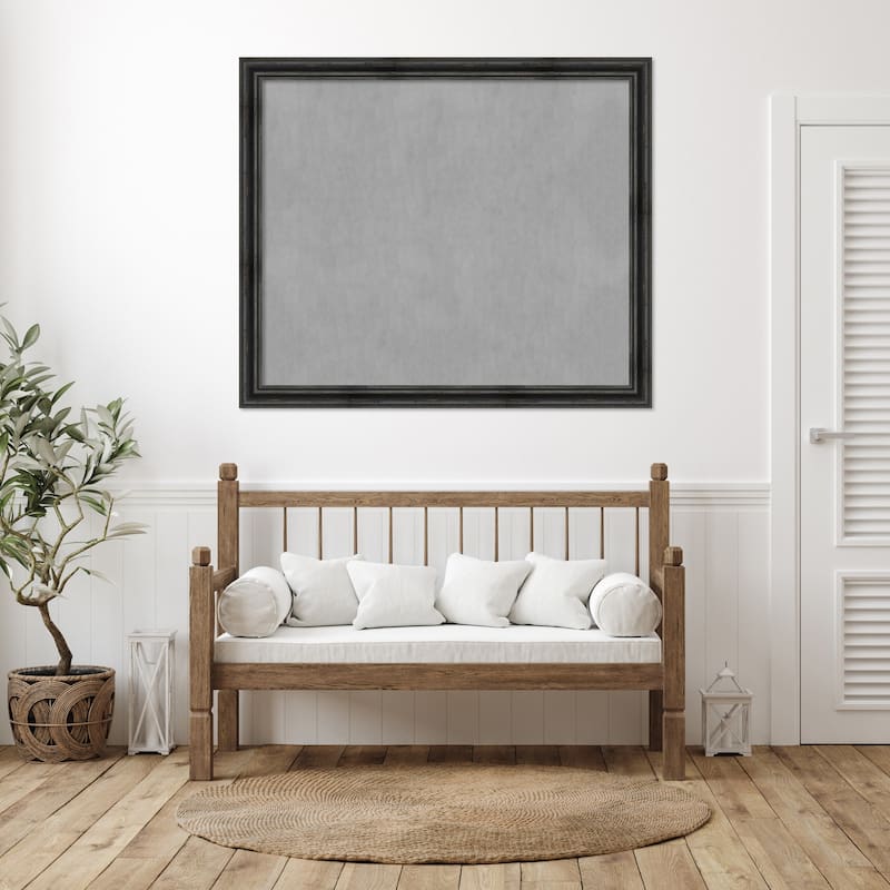 Amanti Art Rustic Pine Black Framed Magnetic Board