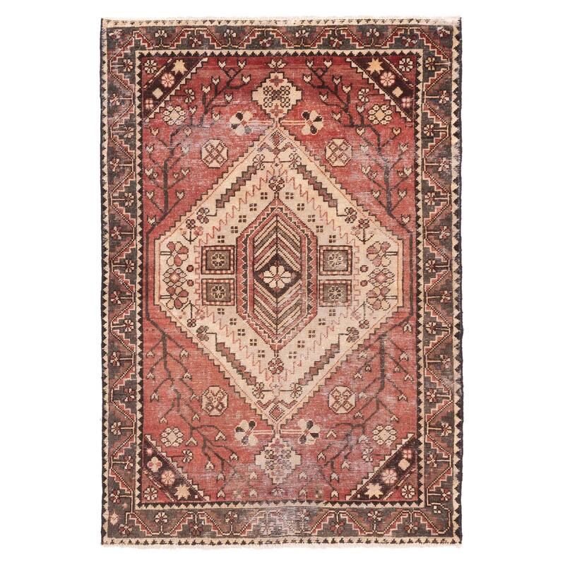 ECARPETGALLERY Hand-knotted Antalya Vintage Dark Copper Wool Rug - 4'5 x 6'7