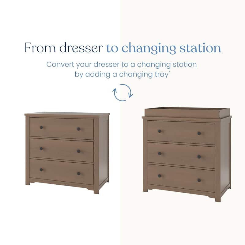Child Craft Harmony 3-drawer Dresser with Dressing Kit