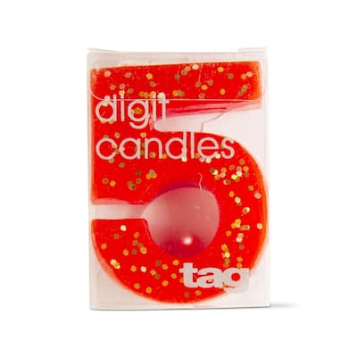Number 5 Digit Red Birthday Party Candle - Novelty Pillar Cake Candle, 2", 0.07 hrs Burn Time