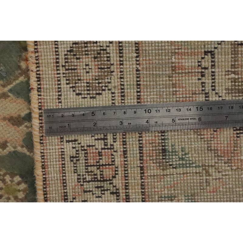 Hand Knotted Oriental 100% Wool Carpet Traditional Floral Oranges & Rust Tabriz Area Rug - 12' 7'' X 9' 6''
