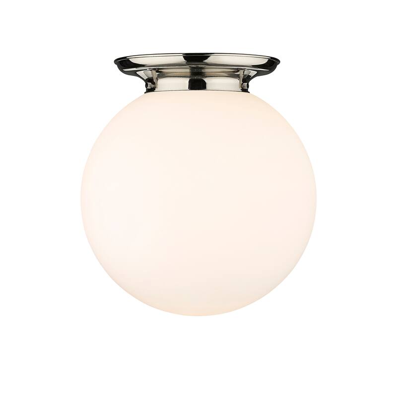 Innovations Lighting Beacon - 1 Light 16" Flush Mount - Polished Nickel/Matte White
