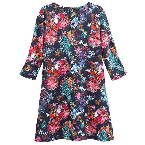 Shop Adore Women S Abstract Floral Print Tunic Top Colorful 3 4
