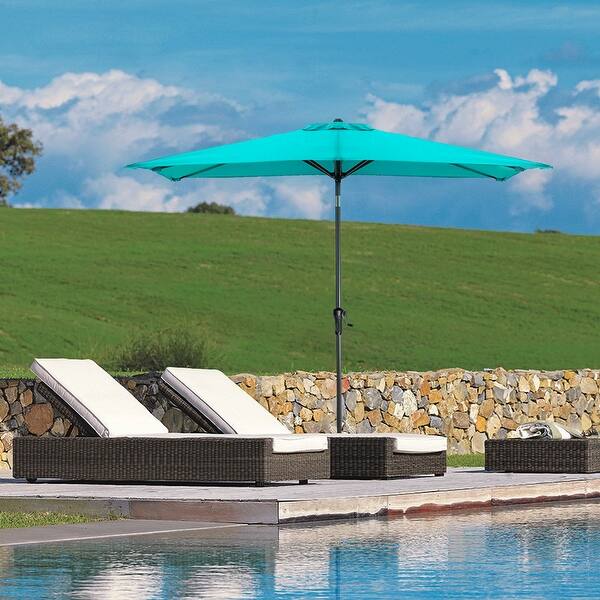 Shop Black Friday Deals On Crestlive Products 9 X 5 Ft Patio Outdoor Rectangular Market Umbrella On Sale Overstock 31600088 Tan