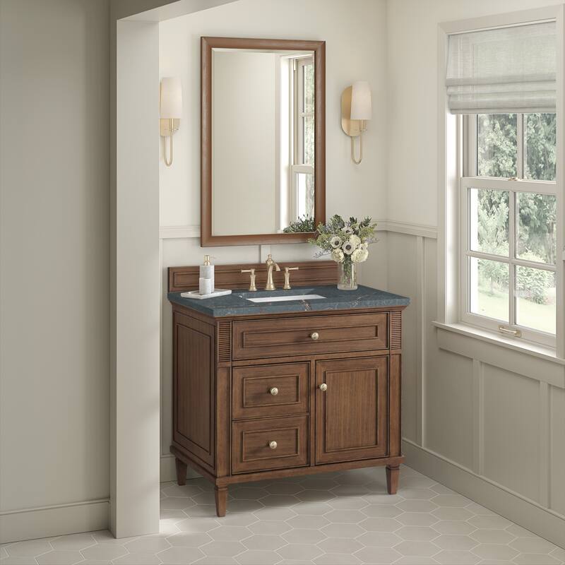 James Martin Vanities Lorelai 36" Single Vanity, Mid-Century Walnut
