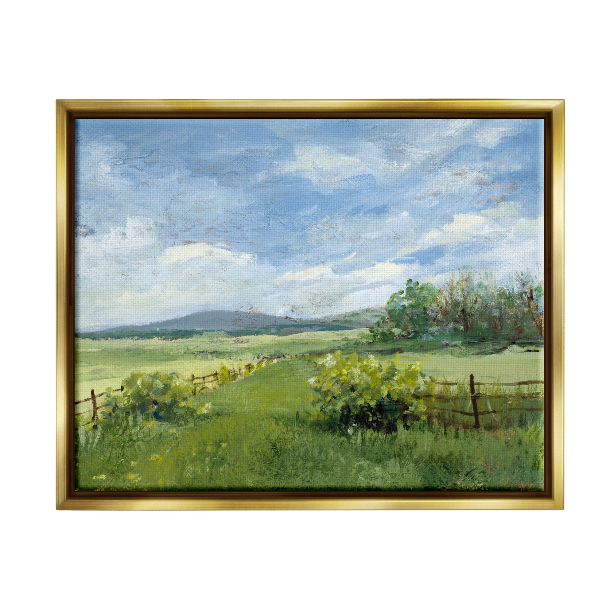 Stupell Countryside Landscape Painting Framed Floater Canvas Wall Art Design by Lanie Loreth