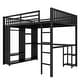 preview thumbnail 17 of 30, Black Twin XL/ Full XL/ Queen Loft Bed with Wardrobe,Kids Bed with Workstation and Storage for Bedroom