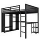 preview thumbnail 6 of 21, Full Size Metal Gaming Loft Bed with LED,Desk and 3 Storage Drawers