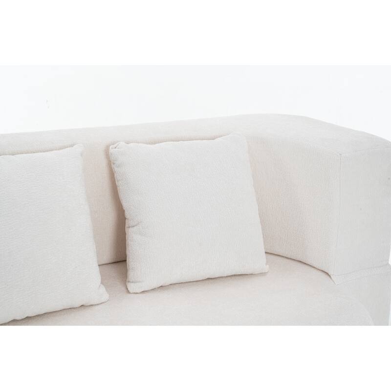 3-Seater Convertible Sofa Bed, Chenille Fabric Sleeper Sofa, High-Density Sponge Daybed, No Assembly Required