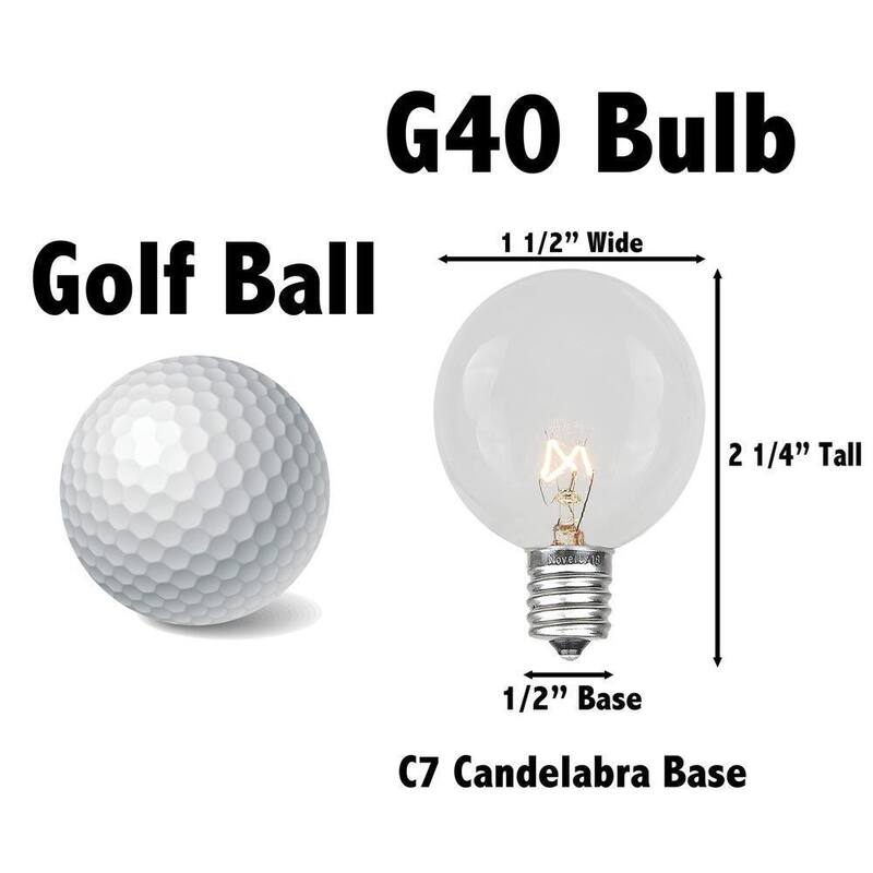 Novelty Lights G40 LED Outdoor Lantern Cafe String Lights with Metal Lampshades - Café