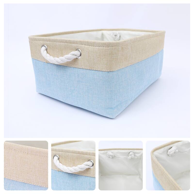 Collapsible Storage Basket Bin with Handle, Fabric Storage Cube for Shelves Closet Organizing Clothes Books