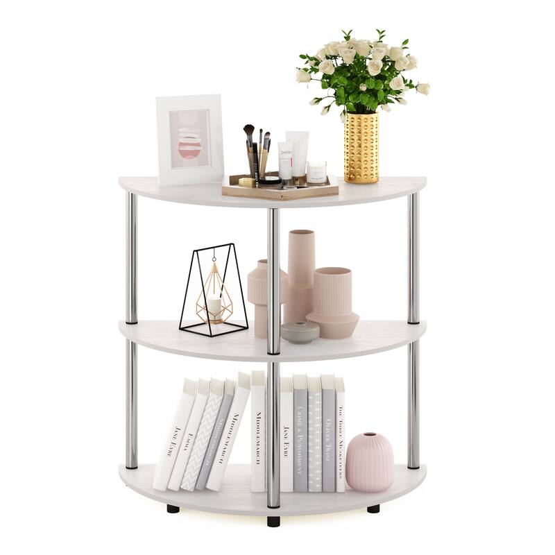 Furinno Frans Turn-N-Tube Half Round Console Table, Black Oak