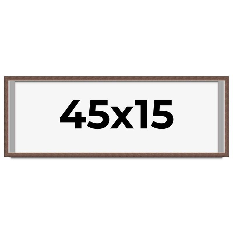 45x15 Shadow Box Frame Brown | 1.125 inches Deep Real Wood Rustic