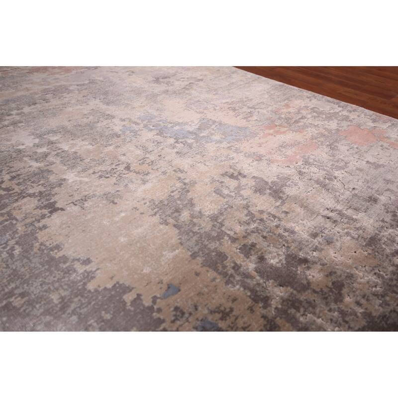 Contemporary Abstract Area Rug Handmade Oriental Wool Carpet - 5'3"x 7'6"