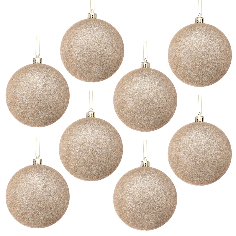 100mm Shatterproof Plastic Glitter Ball Set of 2