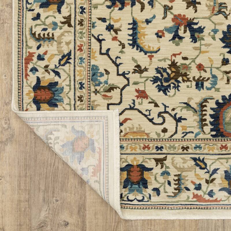 Style Haven Federica Bohemian Border Ivory/ Multi Fringe Edge Area Rug