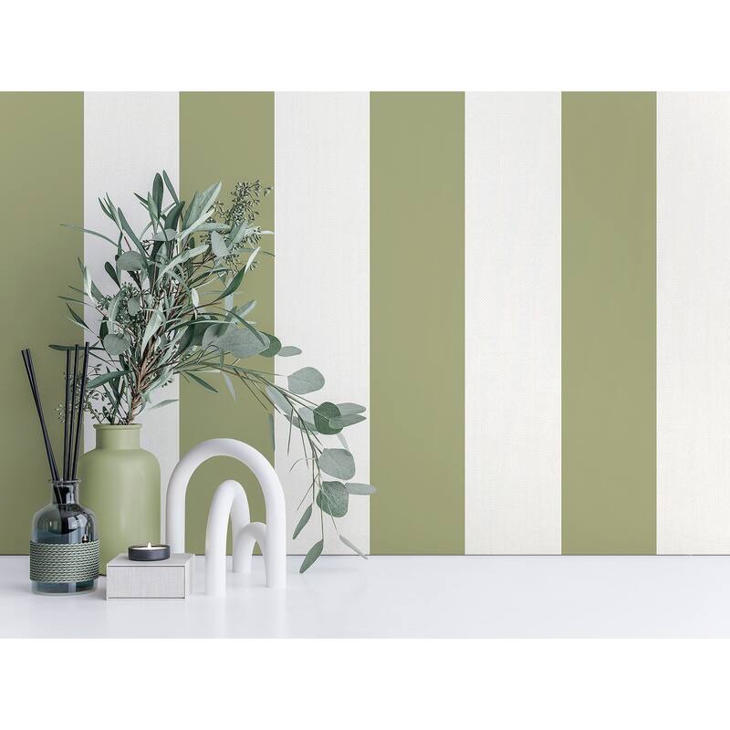 Fine Decor Tavish Sage Stripe Wallpaper