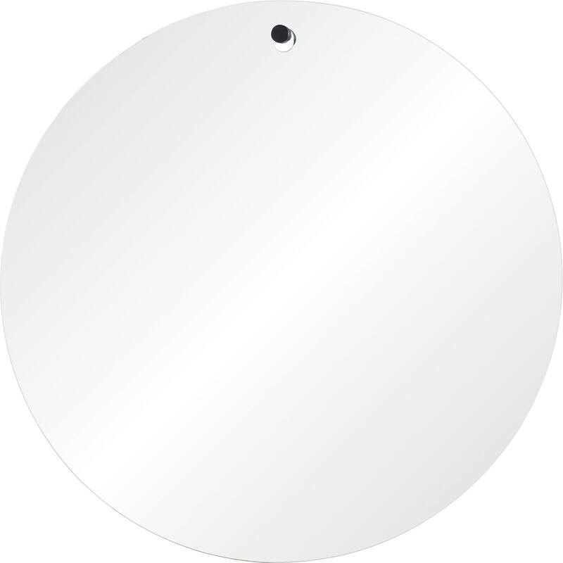 48" Black Polished Unframed Round Wall Mirror