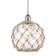 Option Brushed Satin Nickel / Clear Glass with Brown Rope