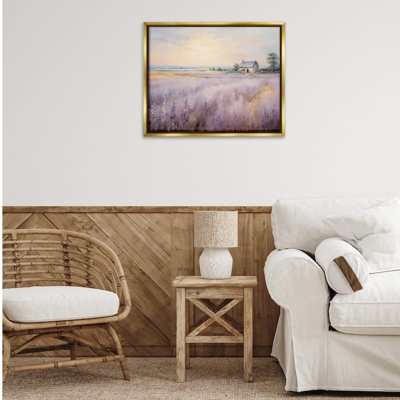 Stupell Lavender Farm Fields Framed Floater Canvas Wall Art Design By Arlington Prints