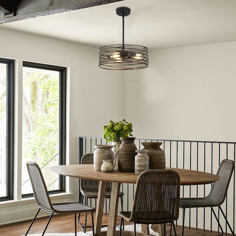 3-Light Vintage Foyer Pendant Hanging Kitchen Island Chandelier Lighting for Dining Room