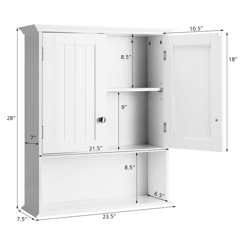 Costway Wall Mount Bathroom Cabinet Storage Organizer Medicine Cabinet