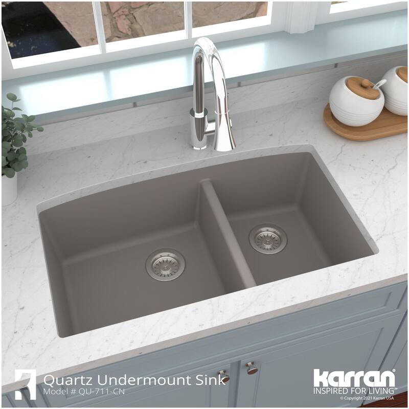 Karran USA QU-711 Quartz QU 32" Undermount Double Basin Quartz