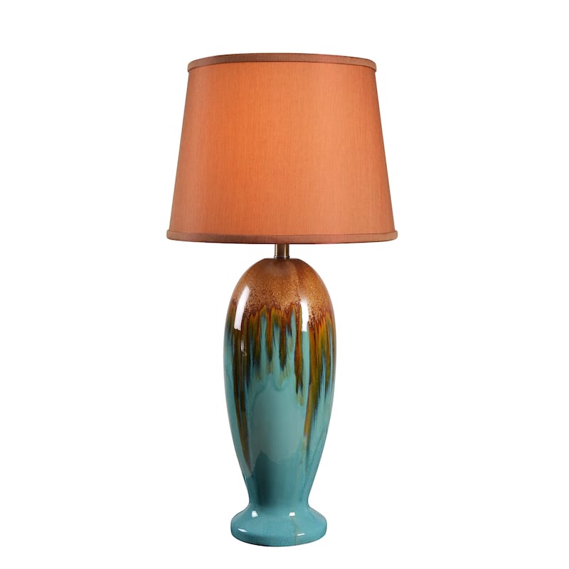 Kenroy Home Tucson Ceramic Table Lamp - Teal