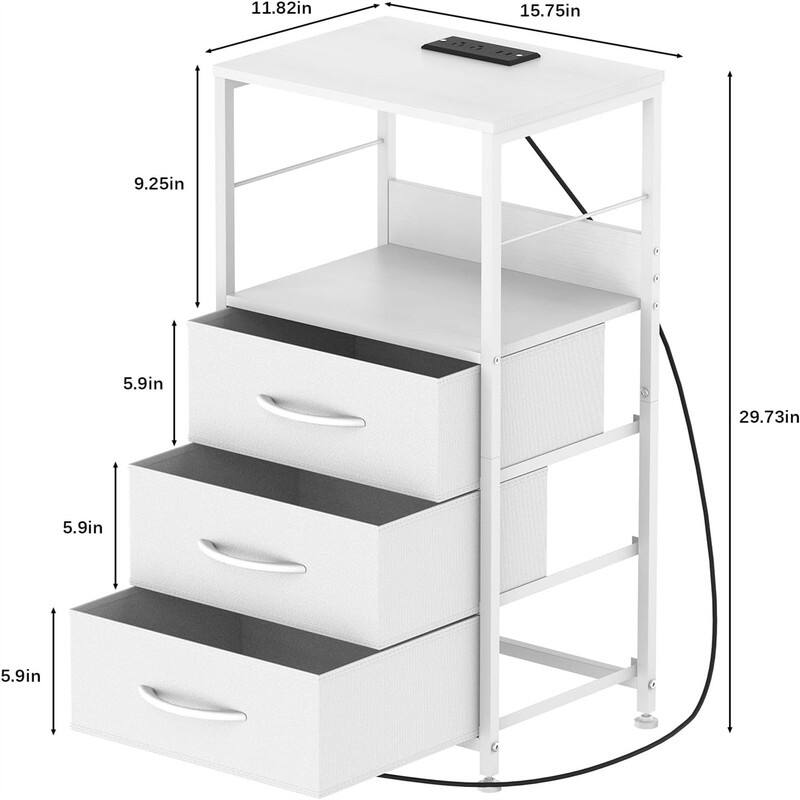 Tall Night Stand with Drawers