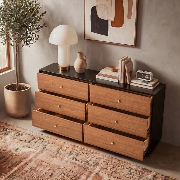 fully assembled dresser Eloise 7 Drawer Assembled Dresser French Sage and Performance Sand Eco-Weave
