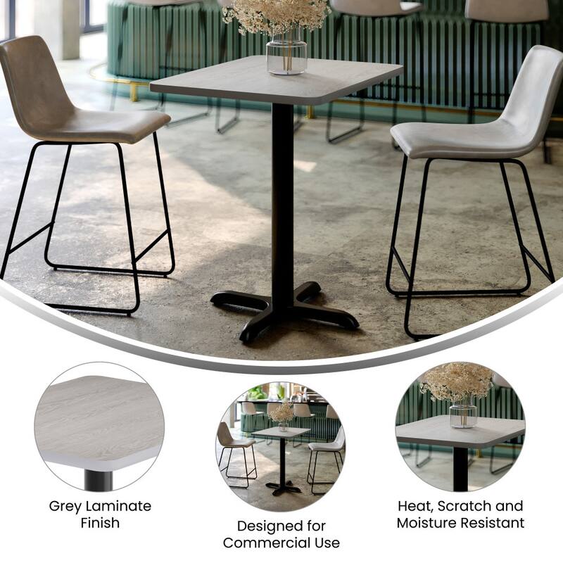 24'' x 30'' Rectangular Laminate Table Top with 22'' x 22'' Table Height Base - 24"W x 30"D x 31.125"H