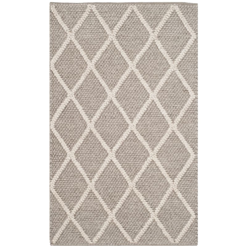 SAFAVIEH Handmade Natura Qiong Wool/ Viscose Trellis Rug - 3' x 5' - Grey - Rectangle