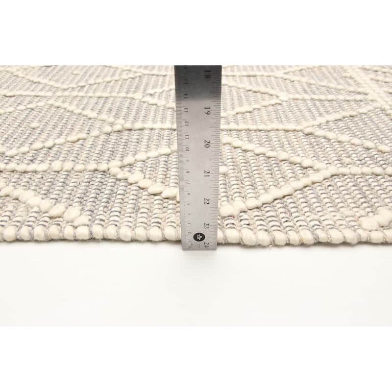 ECARPETGALLERY Braid weave Sienna Grey Wool Rug - 6'0 x 8'5